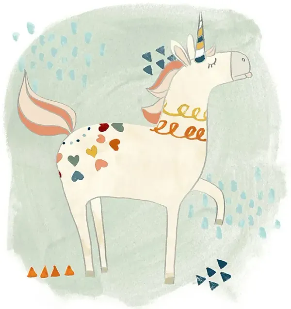 Kids Unicorn Parade White Artwork