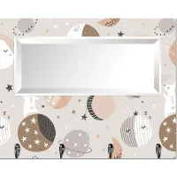 Kids Bunny In Space Gray Wall Mirror