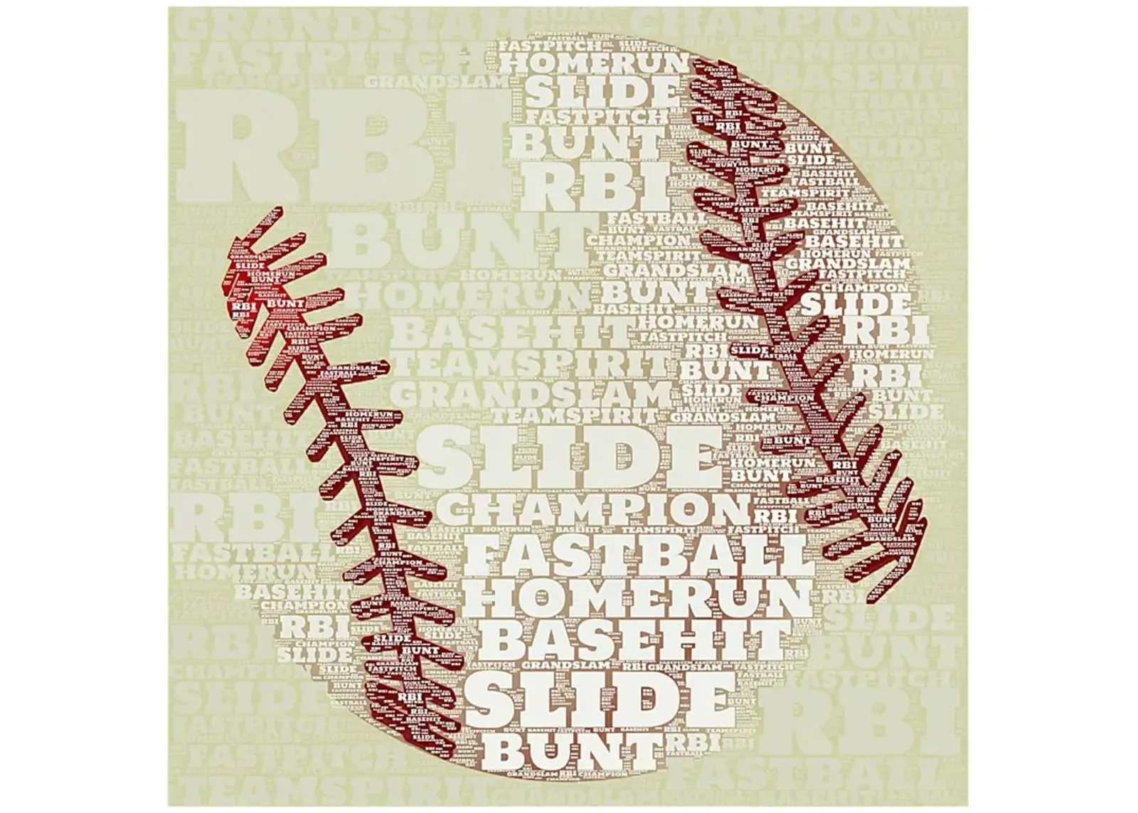 Kids Baseball Jargon Cream Artwork