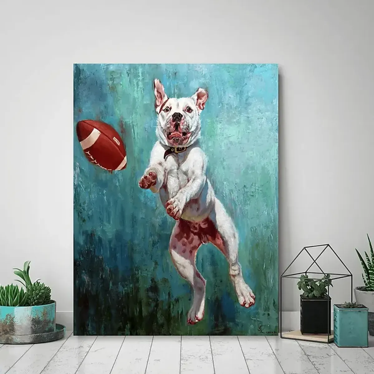 Kids Doggy Catch Blue Artwork