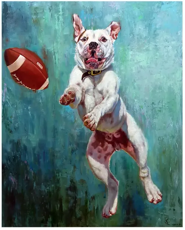 Kids Doggy Catch Blue Artwork