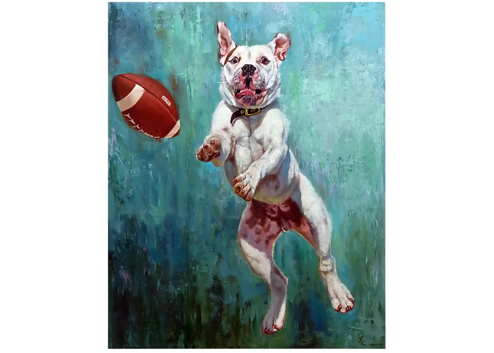 Kids Doggy Catch Blue Artwork