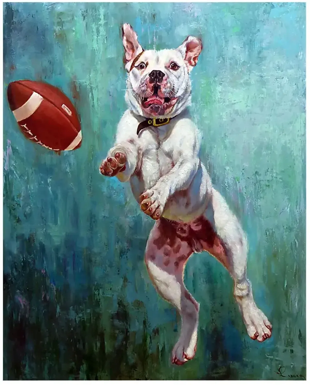 Kids Doggy Catch Blue Artwork