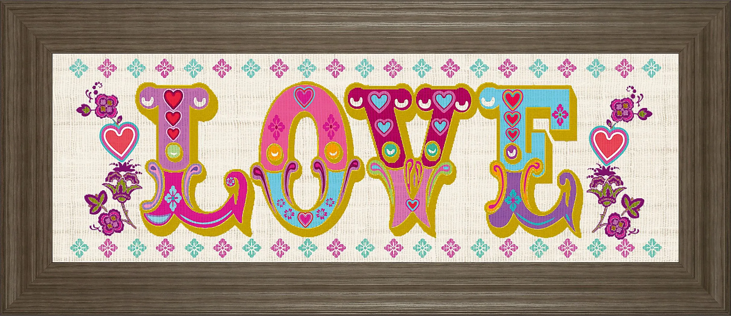 Kids Colorful Love Pink Artwork