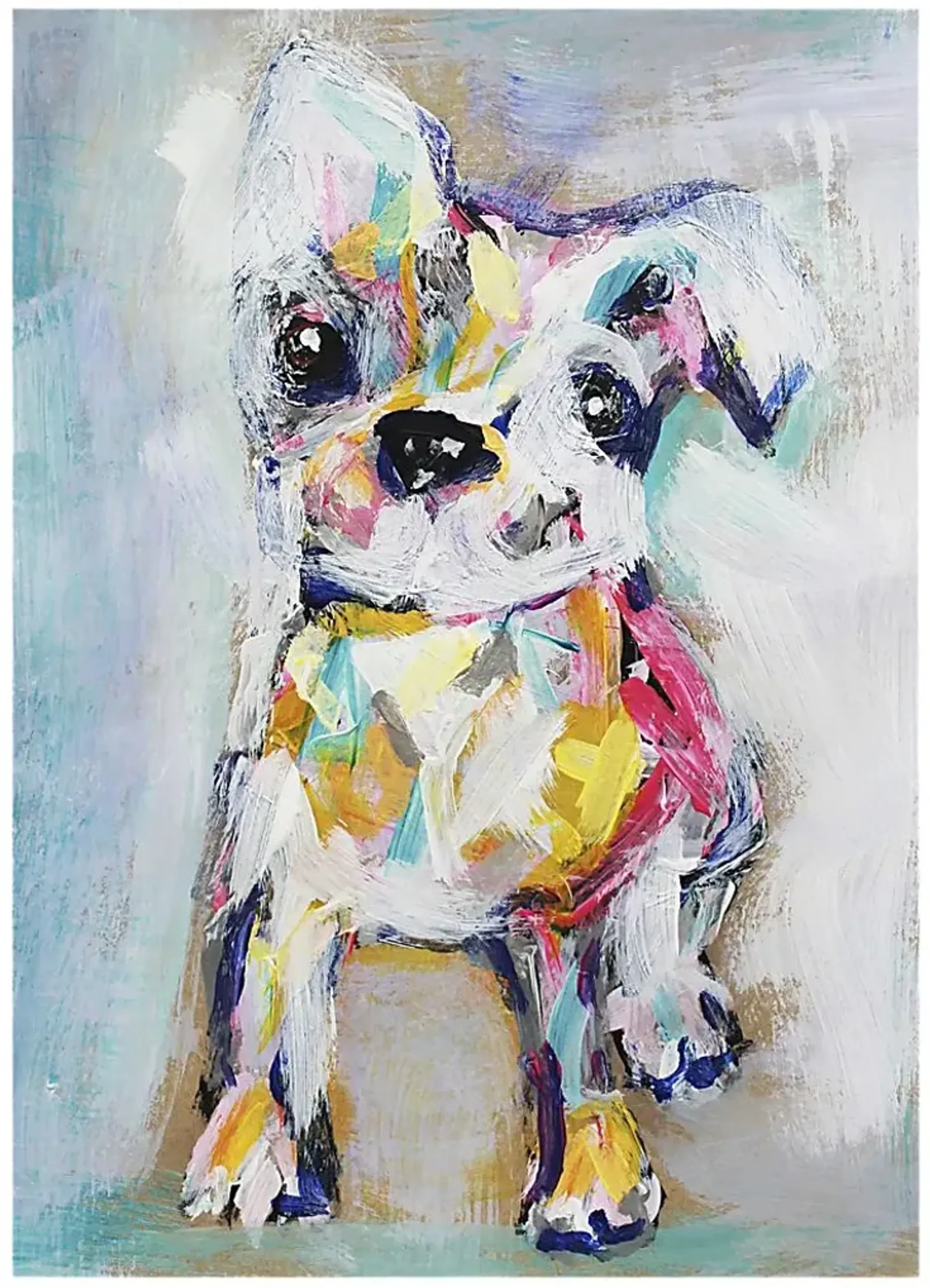 Kids Expressionist Puppy Blue Artwork