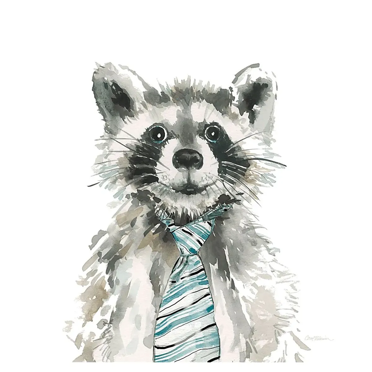 Kids Office Raccoon Gray Artwork