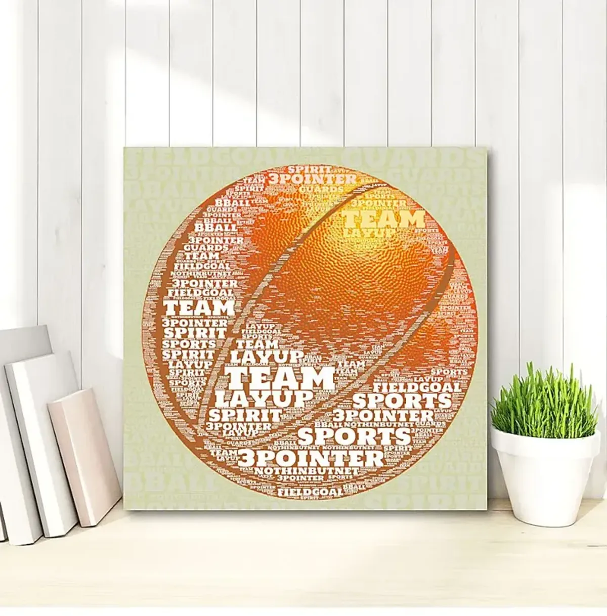 Kids Basketball Jargon Cream Artwork