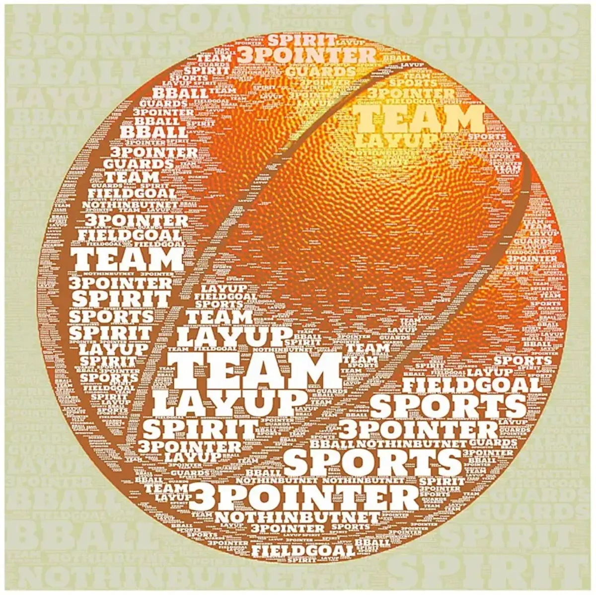 Kids Basketball Jargon Cream Artwork