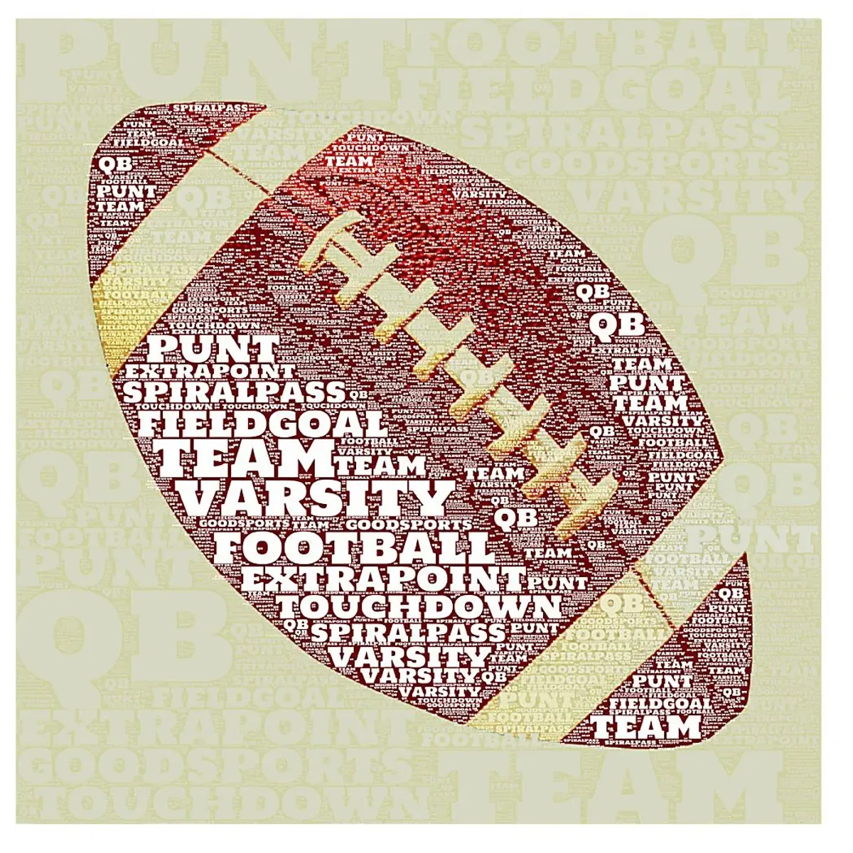 Kids Football Jargon Cream Artwork