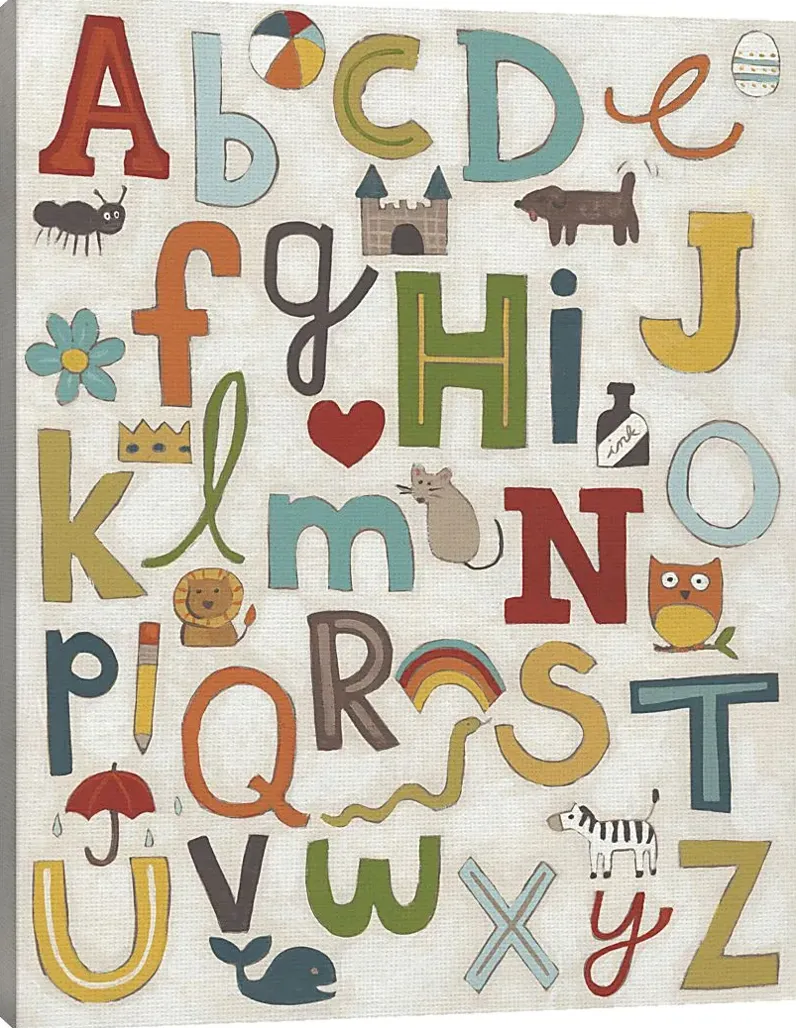 Kids Fun Letters White Artwork