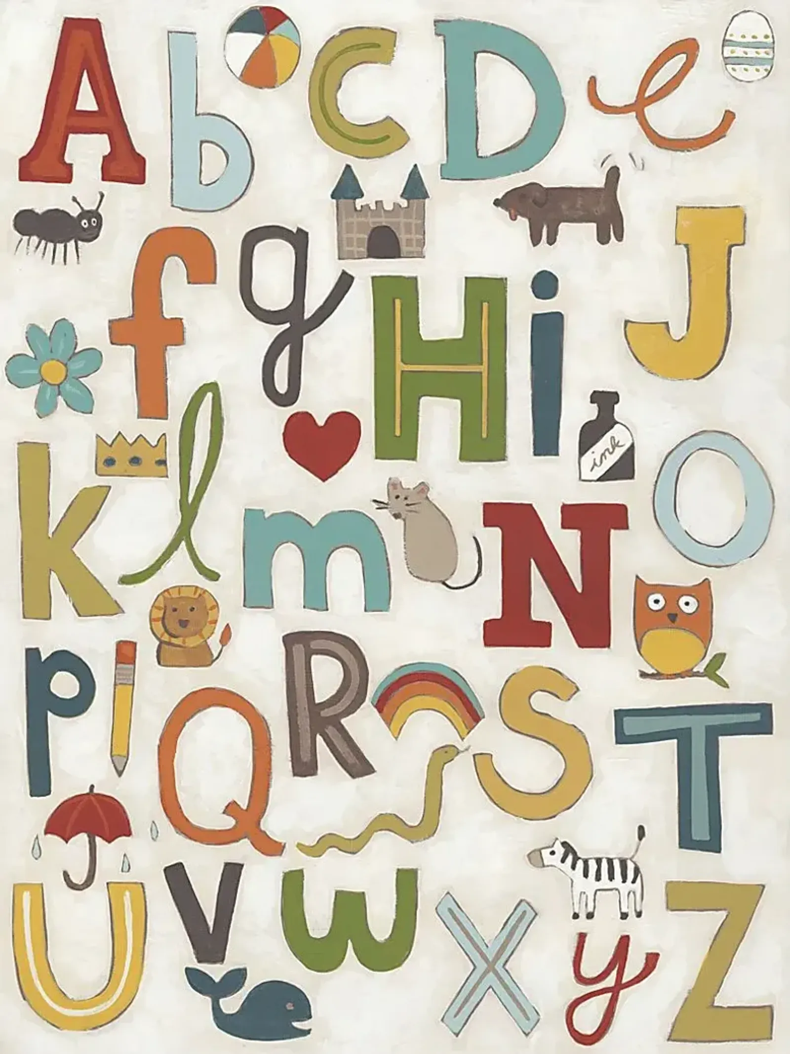 Kids Fun Letters White Artwork