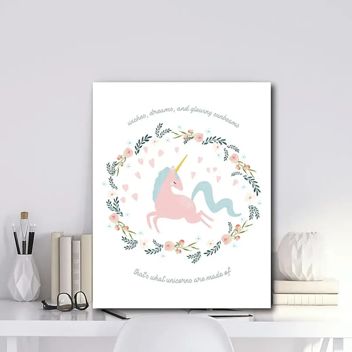 Kids Wishful Unicorn White Artwork