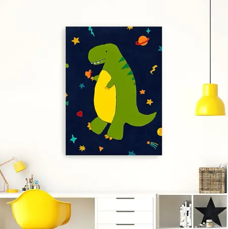 Kids Space Dinos I Green Artwork