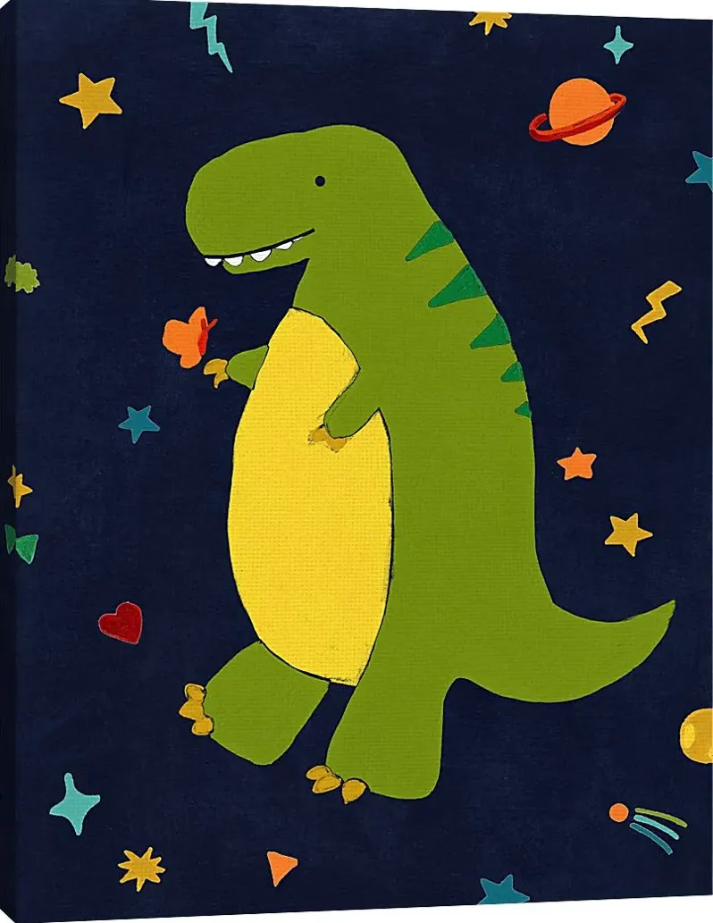 Kids Space Dinos I Green Artwork