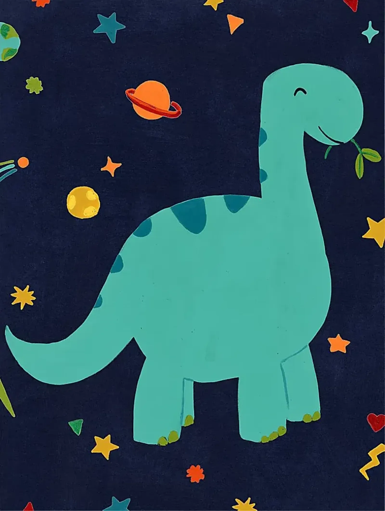 Kids Space Dinos II Blue Artwork