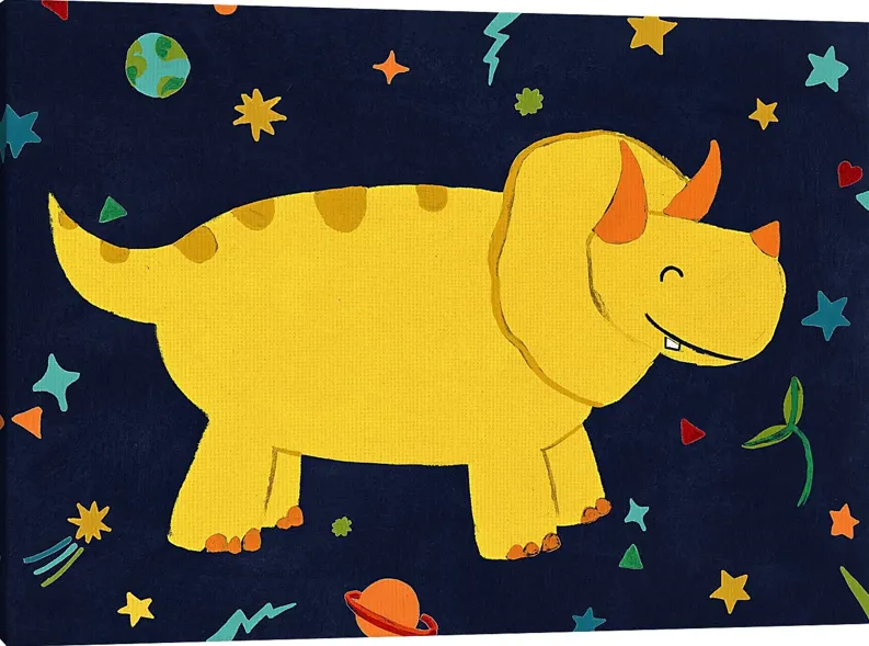 Kids Space Dinos III Yellow Artwork