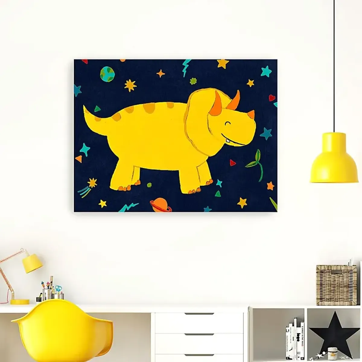 Kids Space Dinos III Yellow Artwork