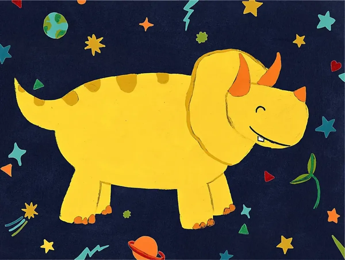 Kids Space Dinos III Yellow Artwork