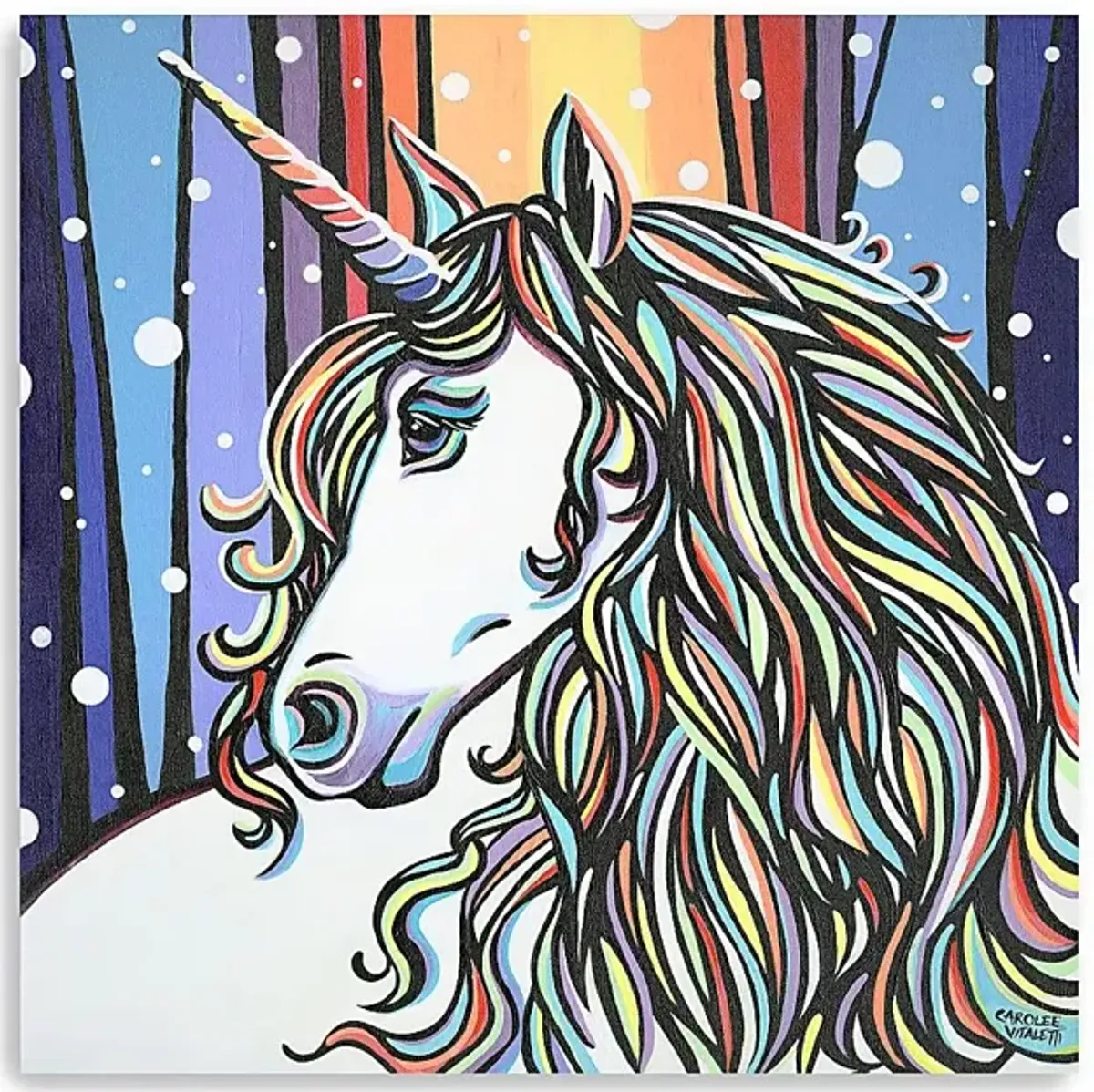 Kids Glorious Unicorn White Artwork