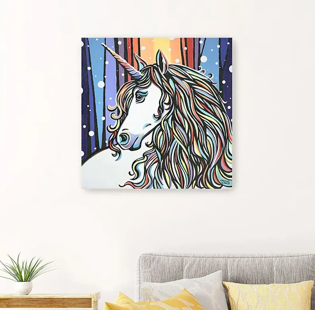 Kids Glorious Unicorn White Artwork