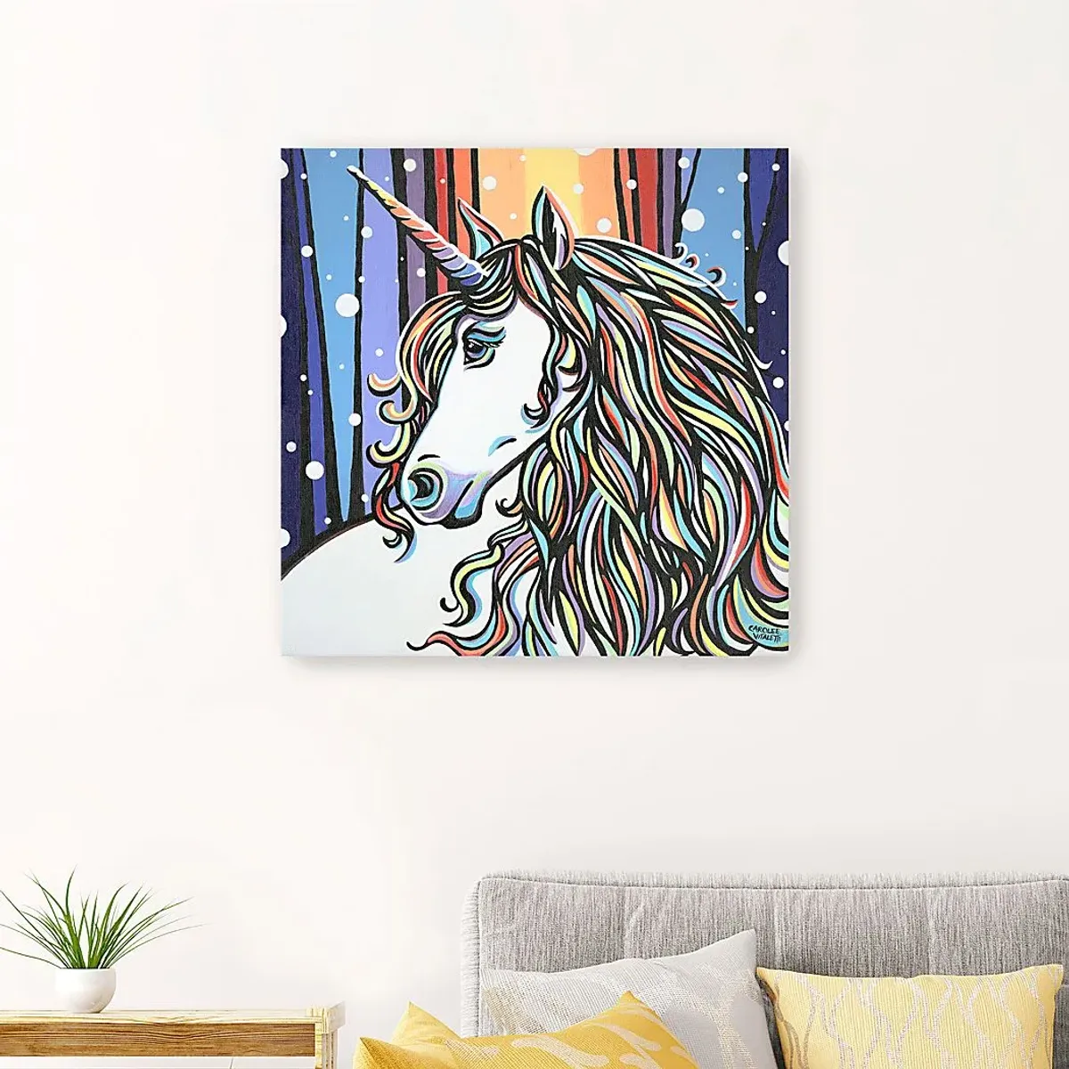 Kids Glorious Unicorn White Artwork