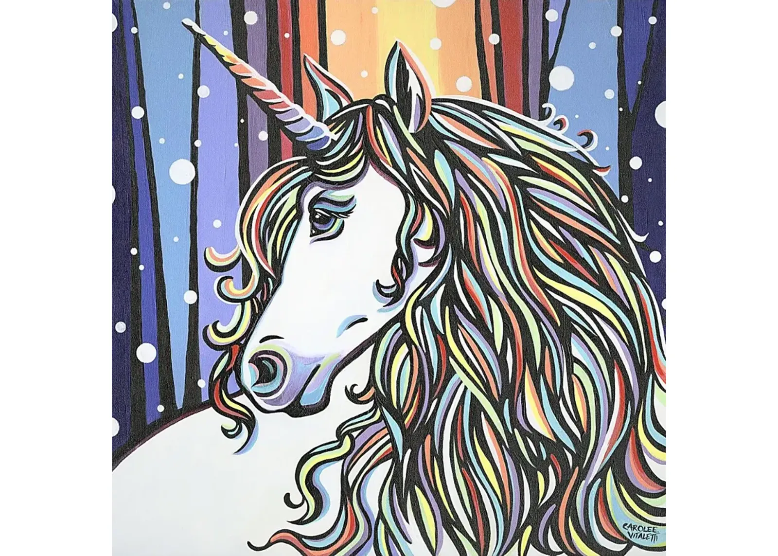 Kids Glorious Unicorn White Artwork