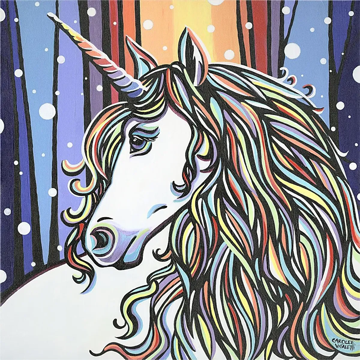 Kids Glorious Unicorn White Artwork