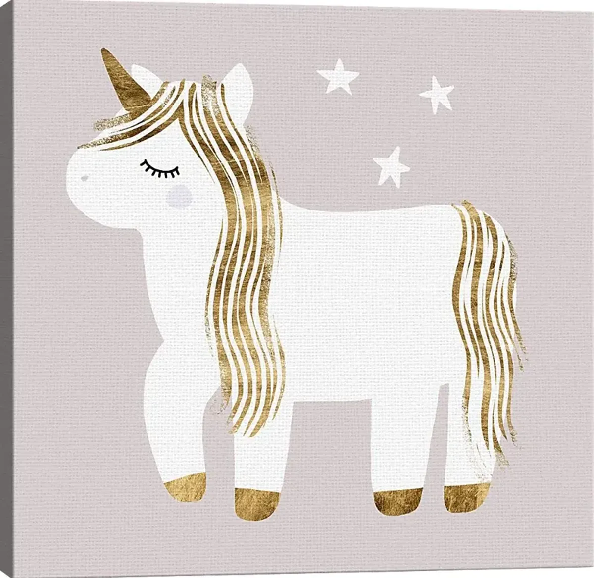 Kids Starry Unicorn I Gray Artwork