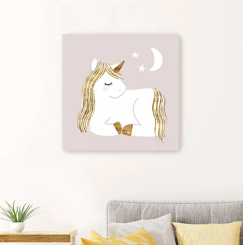 Kids Starry Unicorn II Gray Artwork