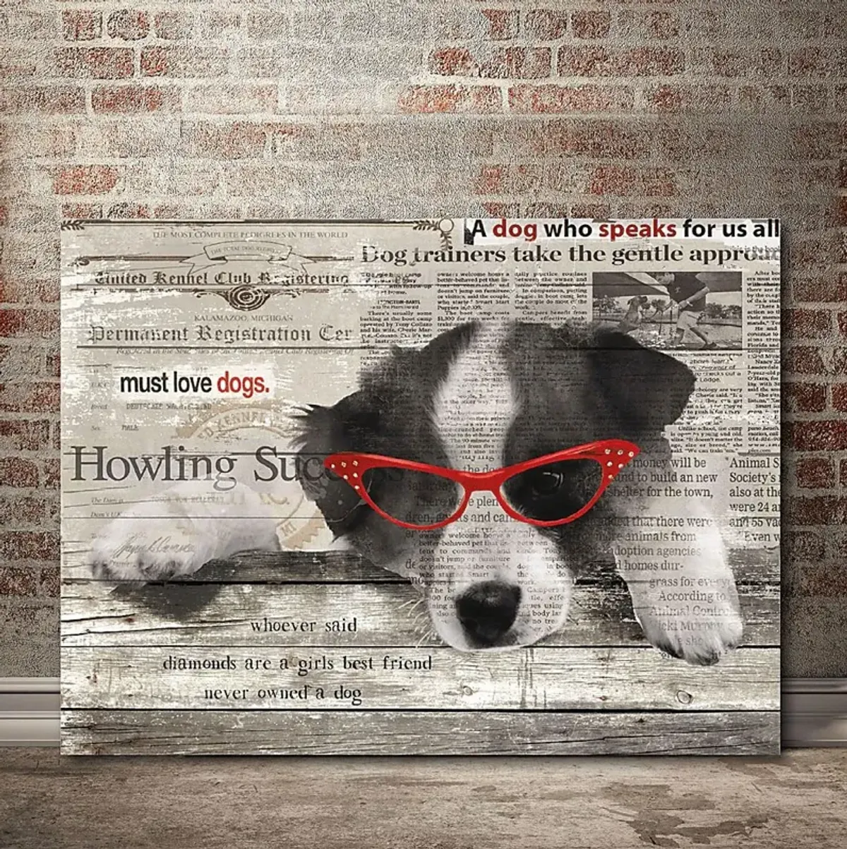 Kids Doggie Papers I Gray Artwork