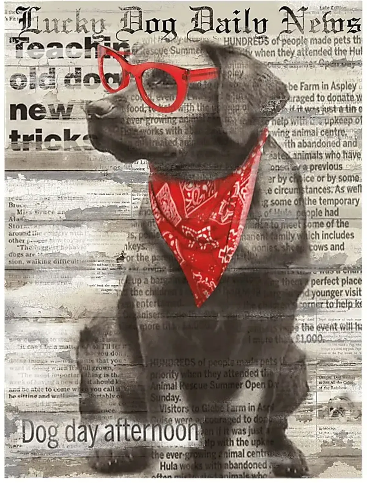 Kids Doggie Papers II Gray Artwork