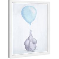Kids Curious Elephant Blue Wall Art