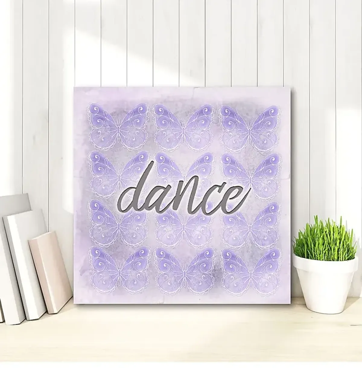 Kids Dancing Butterflies Purple Artwork