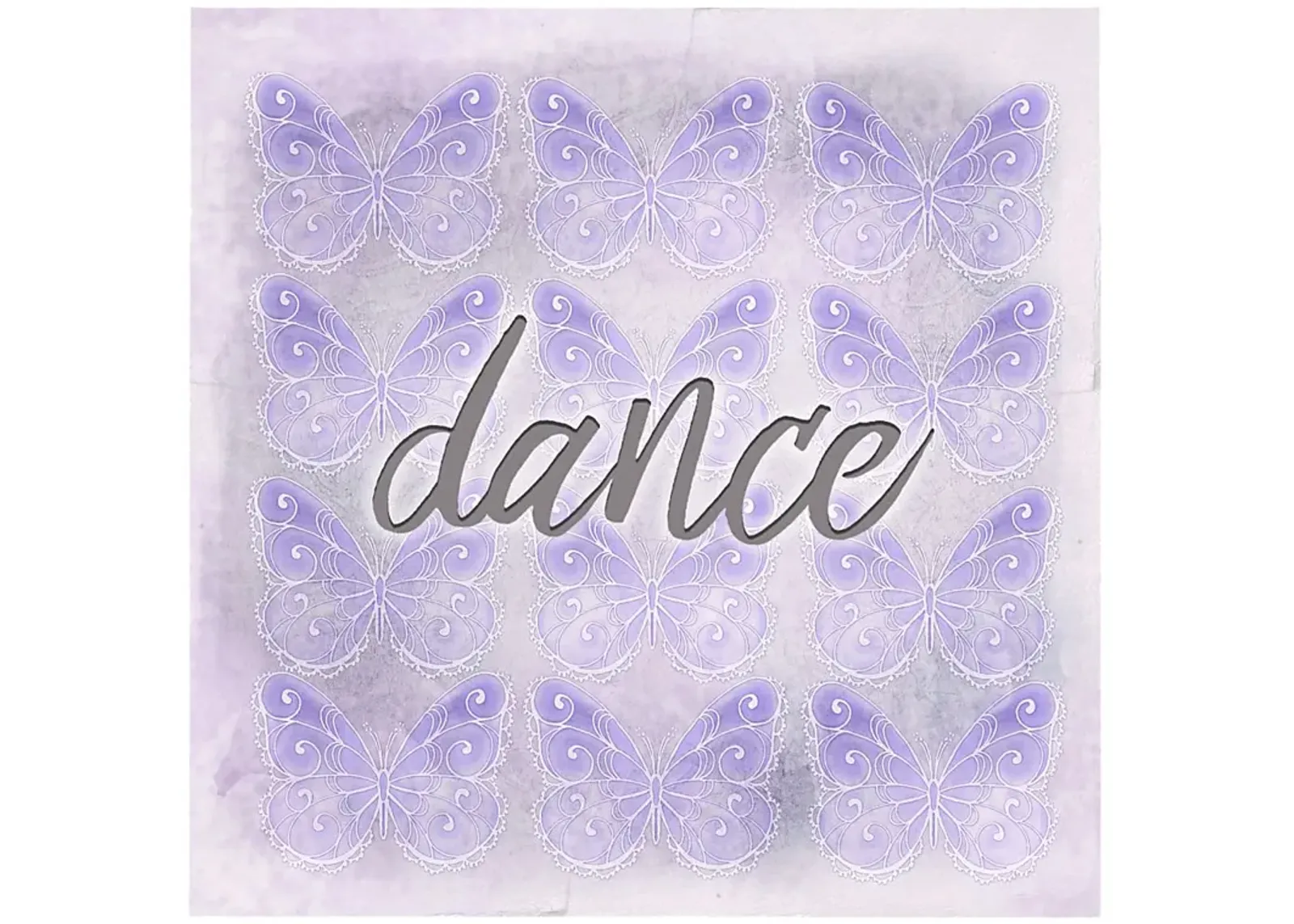 Kids Dancing Butterflies Purple Artwork