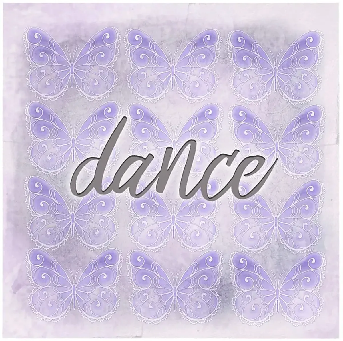 Kids Dancing Butterflies Purple Artwork