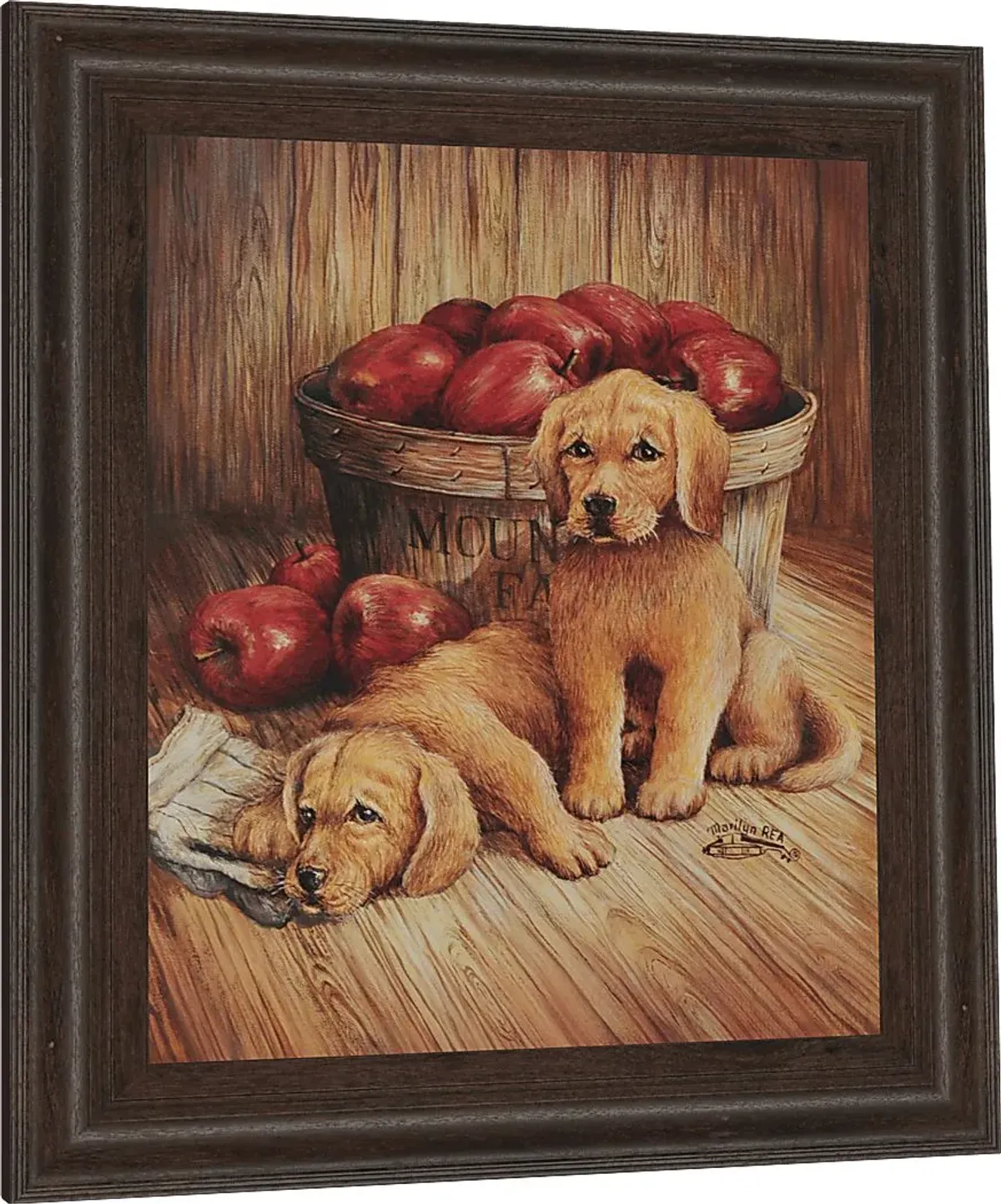 Kids Goldens and Apples Beige Artwork