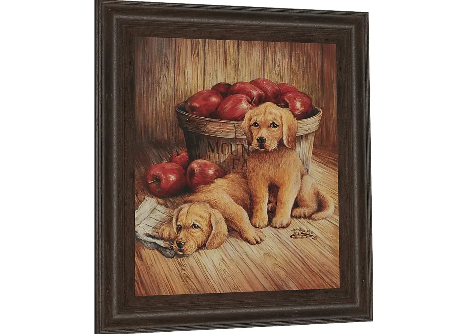 Kids Goldens and Apples Beige Artwork