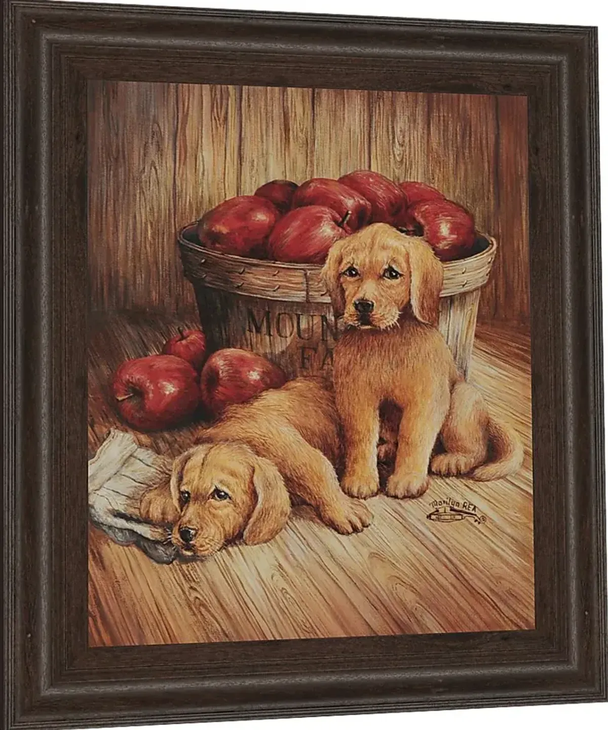 Kids Goldens and Apples Beige Artwork