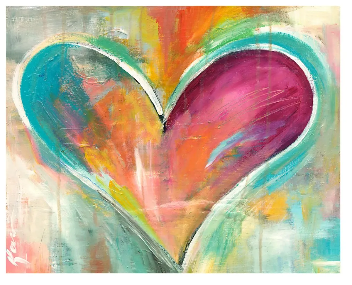 Kids Pastel Heart Orange Artwork