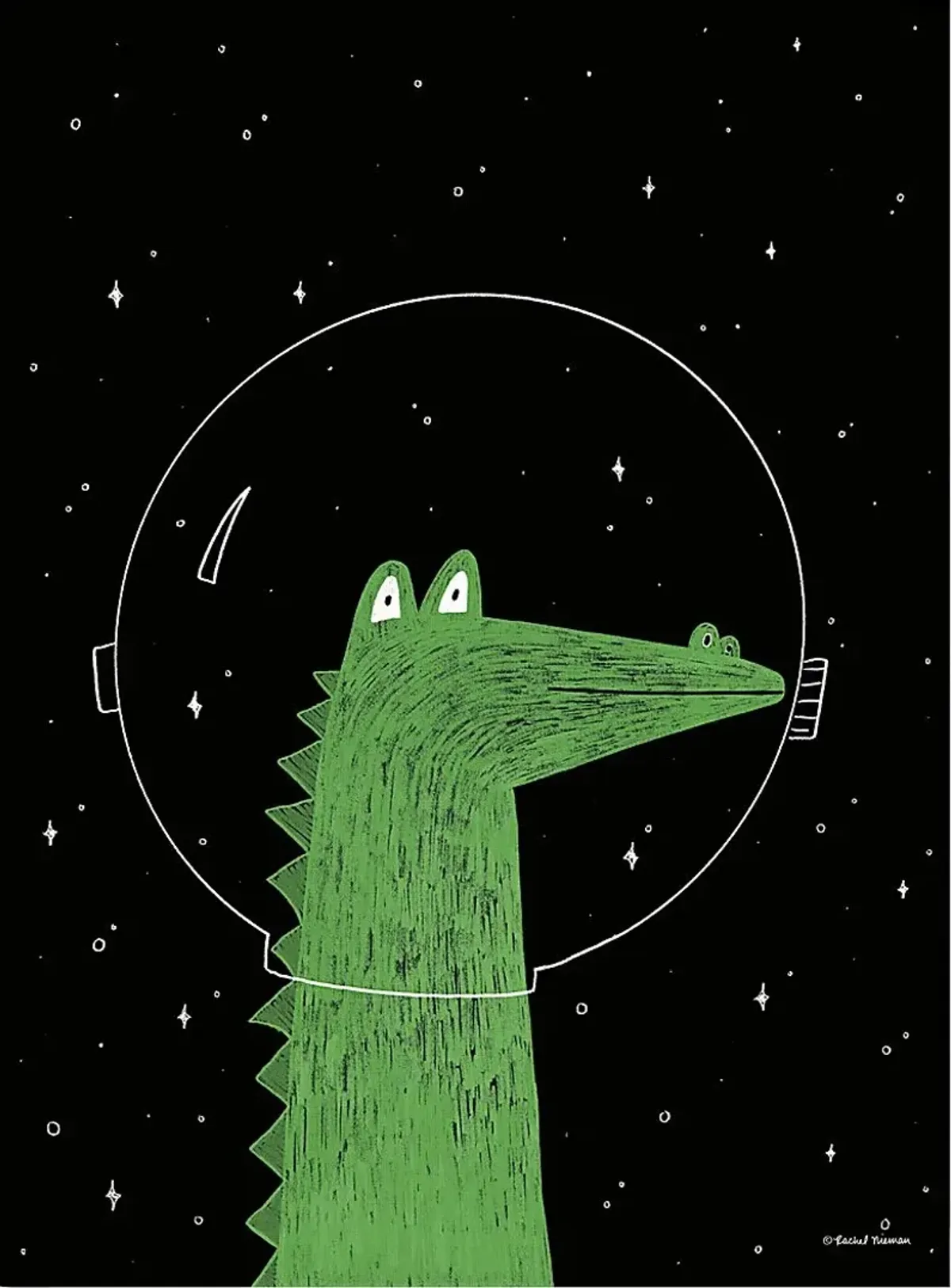 Kids Astro Gator I Black Artwork