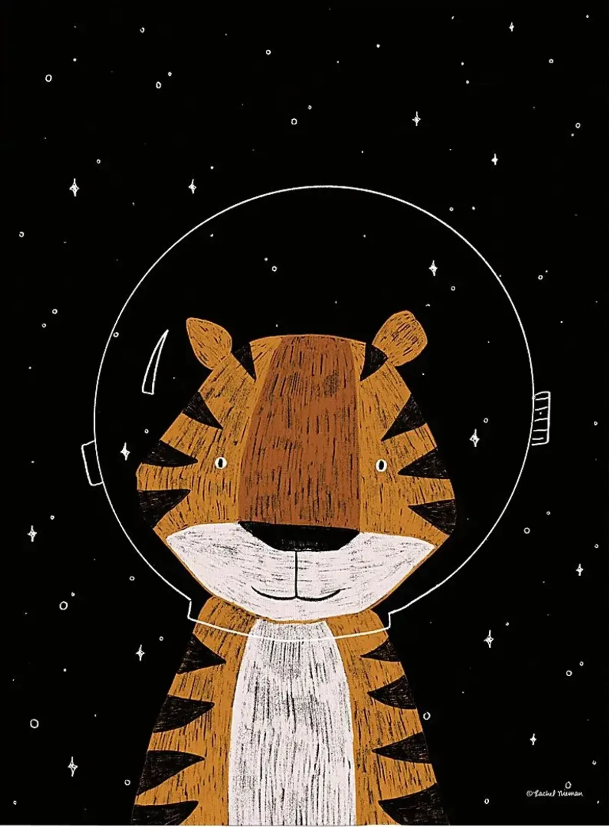 Kids Astro Tiger I Black Artwork