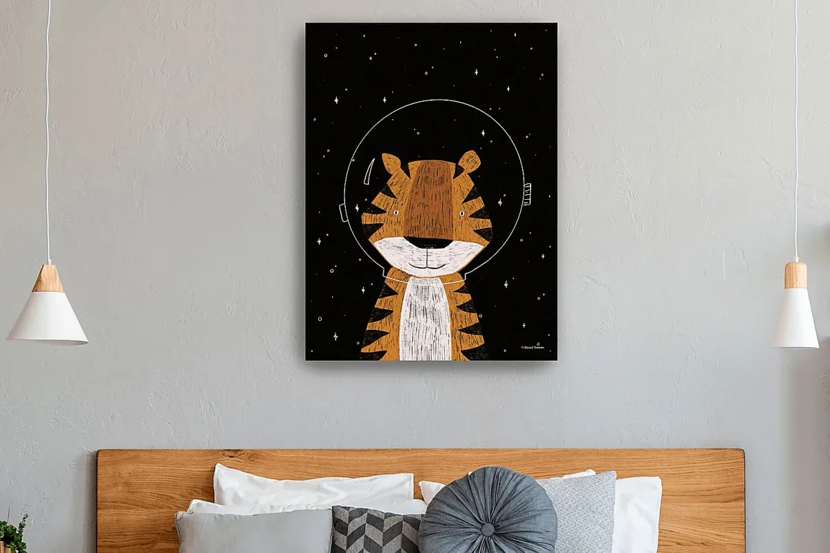 Kids Astro Tiger I Black Artwork