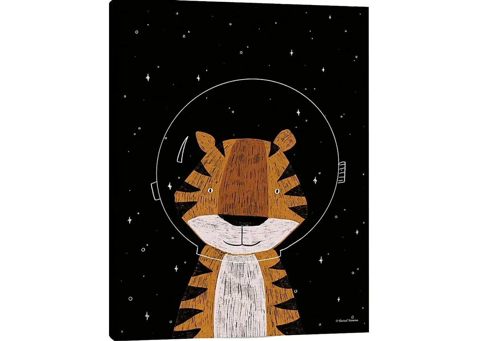 Kids Astro Tiger I Black Artwork