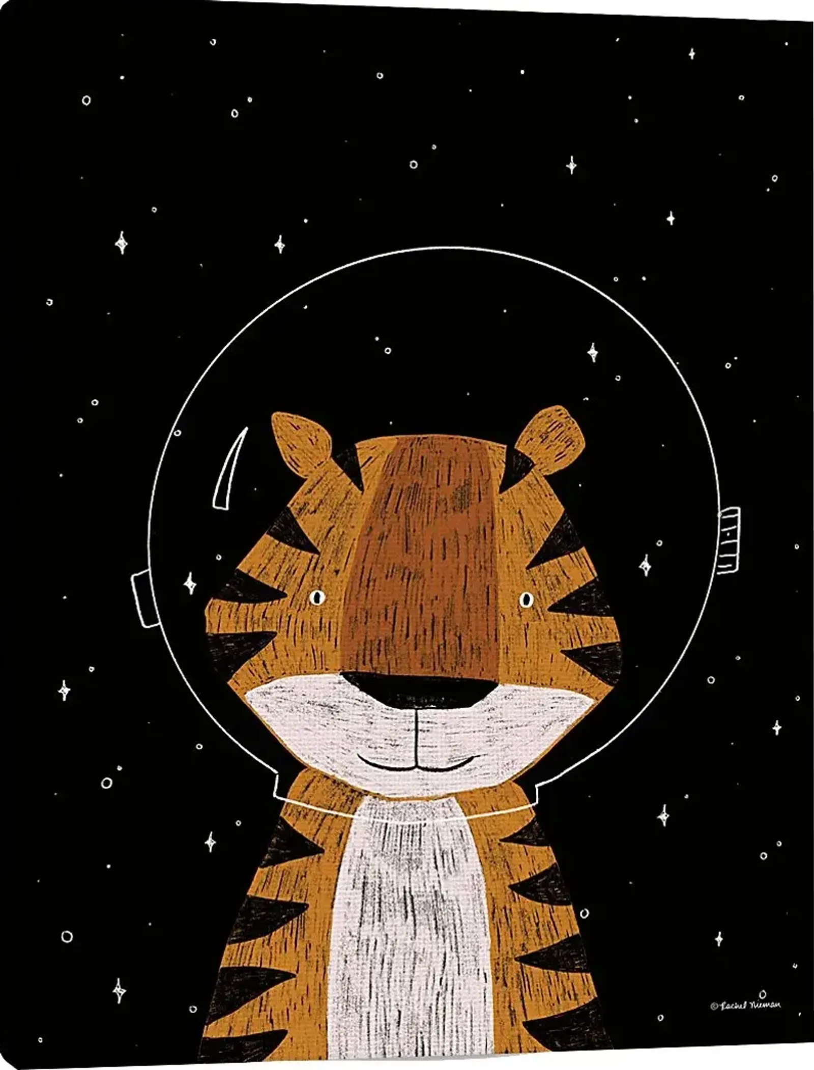 Kids Astro Tiger I Black Artwork