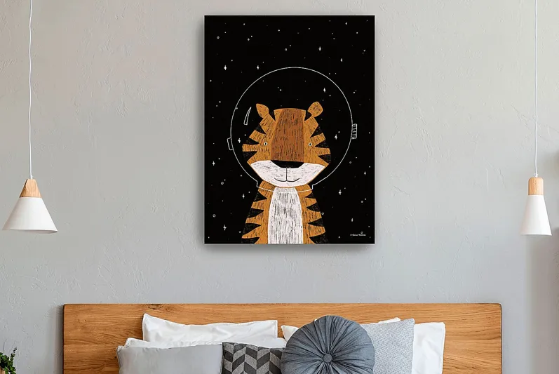 Kids Astro Tiger III Black Artwork