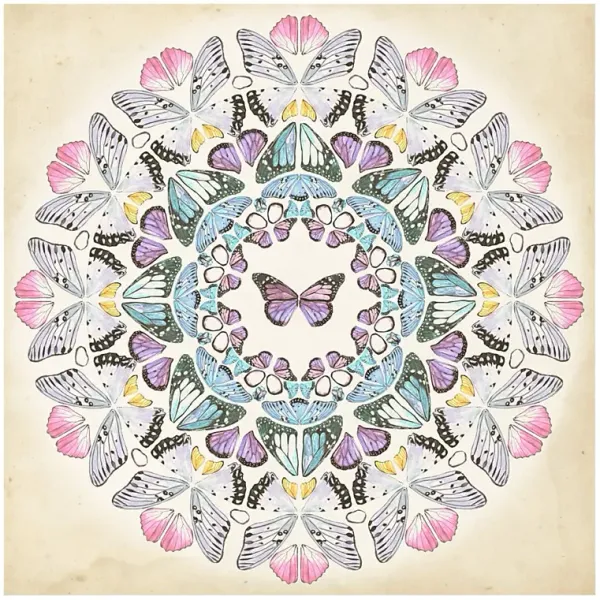 Kids Butterfly Medallion Purple Artwrok