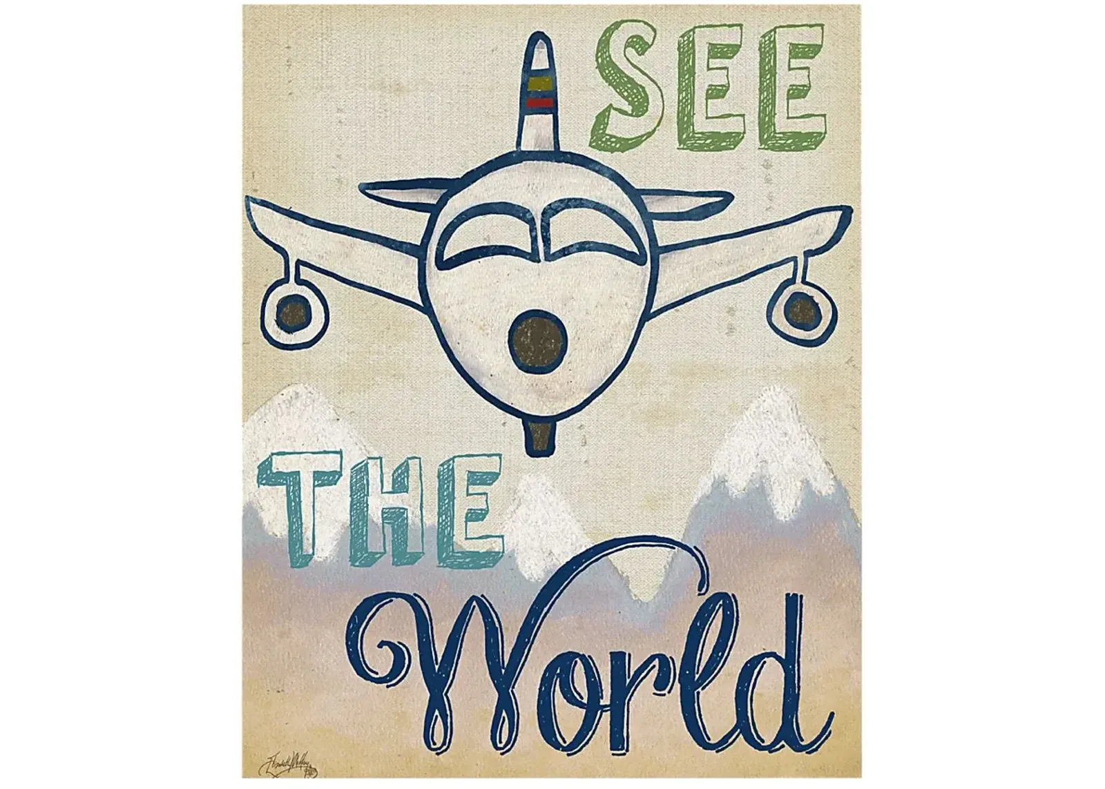 Kids Plane Tour Gray Artwork