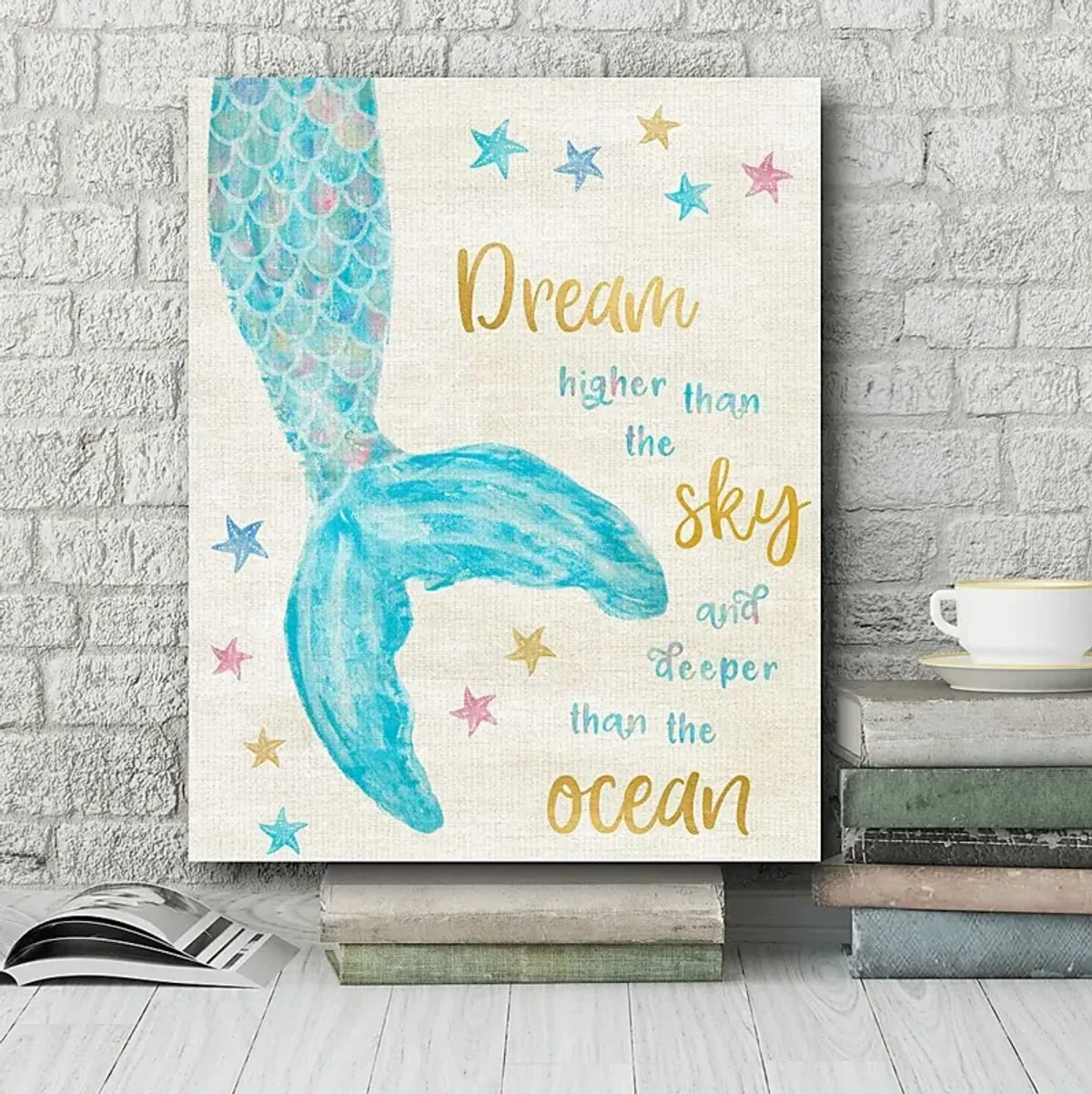 Kids Mermaid Dreams I Blue Artwork