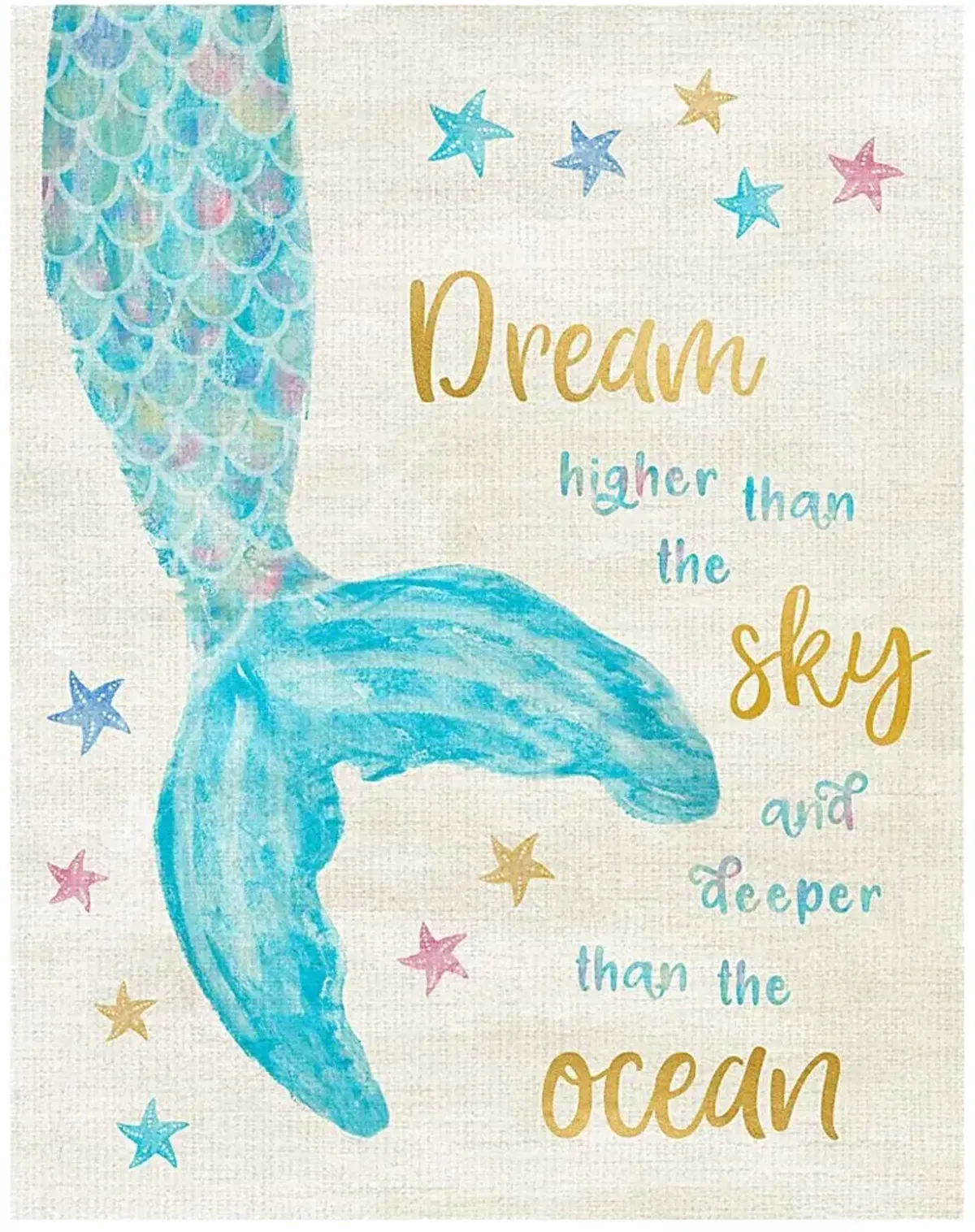 Kids Mermaid Dreams I Blue Artwork