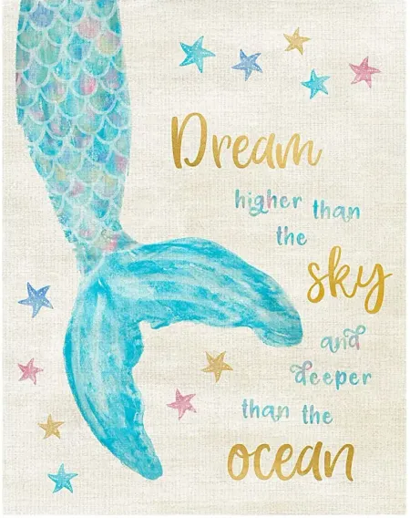 Kids Mermaid Dreams I Blue Artwork